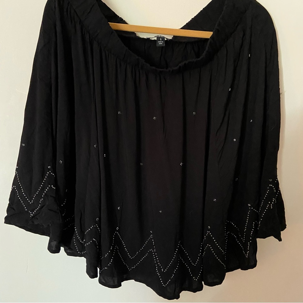 Torrid black mini skirt either bead detail